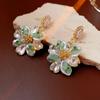 GemChic Women's New Exquisite Colorful Flowers Set Rhinestone Earrings Girl's Fashion Stud Earrings Birthday Christmas Jewelry Gift