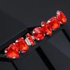 7 Kinds Red Crystal Ring Set Adjustable Women Luxury Jewelry Fashion Charm Rhinestone Ring Accessories Silver Party