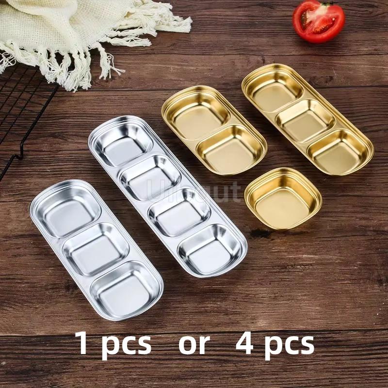 SUS 304 Stainless Steel Pepper Roast Meat Sauce Dishes bowl Separate Sushi Vinegar Soy Plates Tableware Food Seasoning Tray