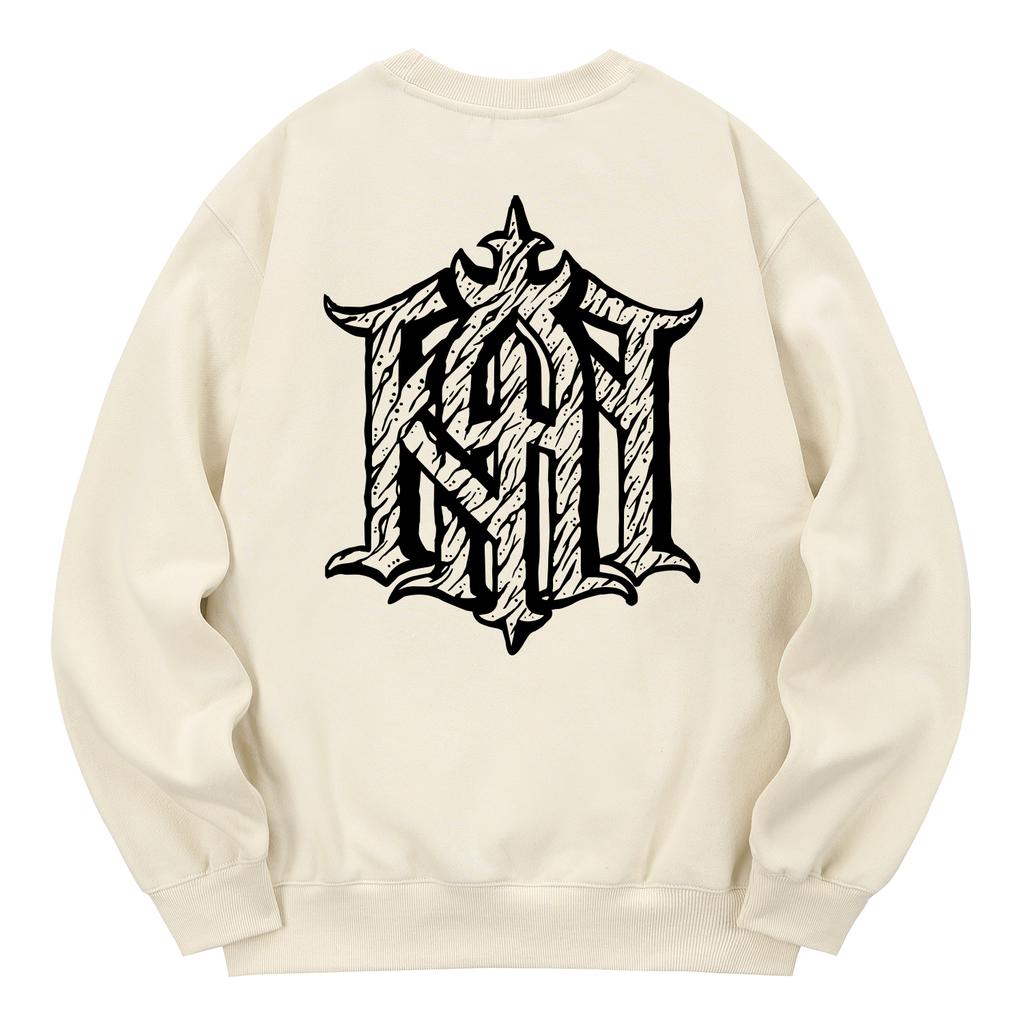 KAN6312 Kmc0177 Old Khan Fleece-Lined Sweatshirt Cream