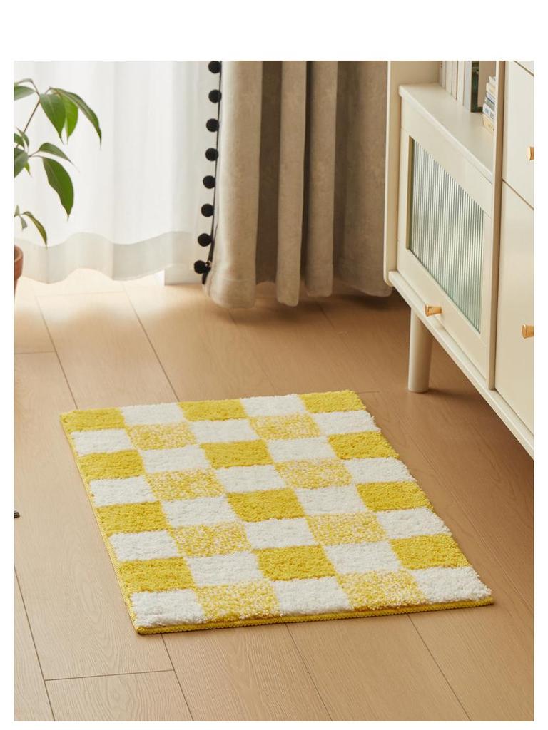 Plaid Non-Slip Bathroom Floor Mat