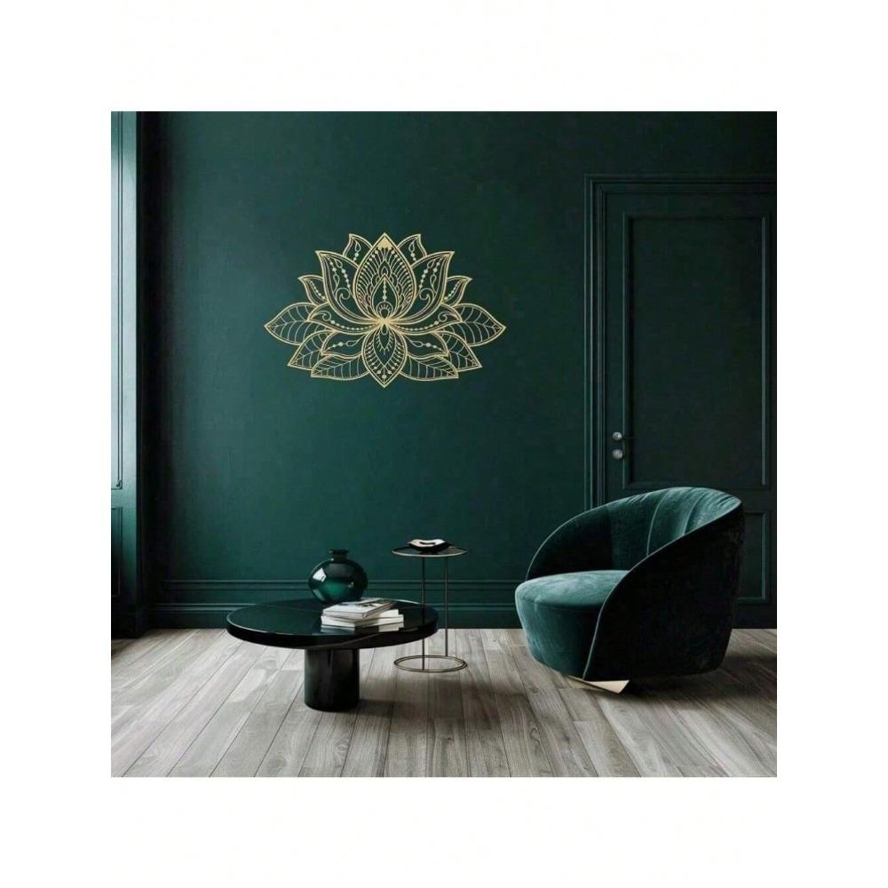 Glowing Lotus Mandala Metal Wall Art, Zen Decor for Home, Living Room, Bedroom, Indoor/Outdoor, Waterproof Rustproof