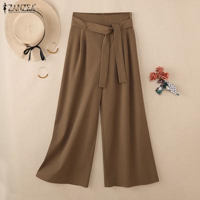Women Casual Back Elastic Waist Loose Long Pants