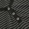 VAYLA Korean Fashion Striped V-Neck With Buttons Slimming T-shirts Women's Summer Short Sleeve Top Tees Y2K Aesthetics New