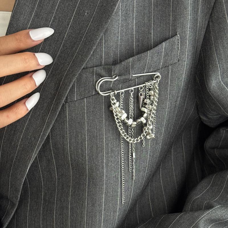 Spille Multifunzionali con Perline e Nappe Spilla a Catena di Perline Fatta a Mano Fissaggio per Pantaloni Accessori Semplici per Vestiti Gioielli Regalo