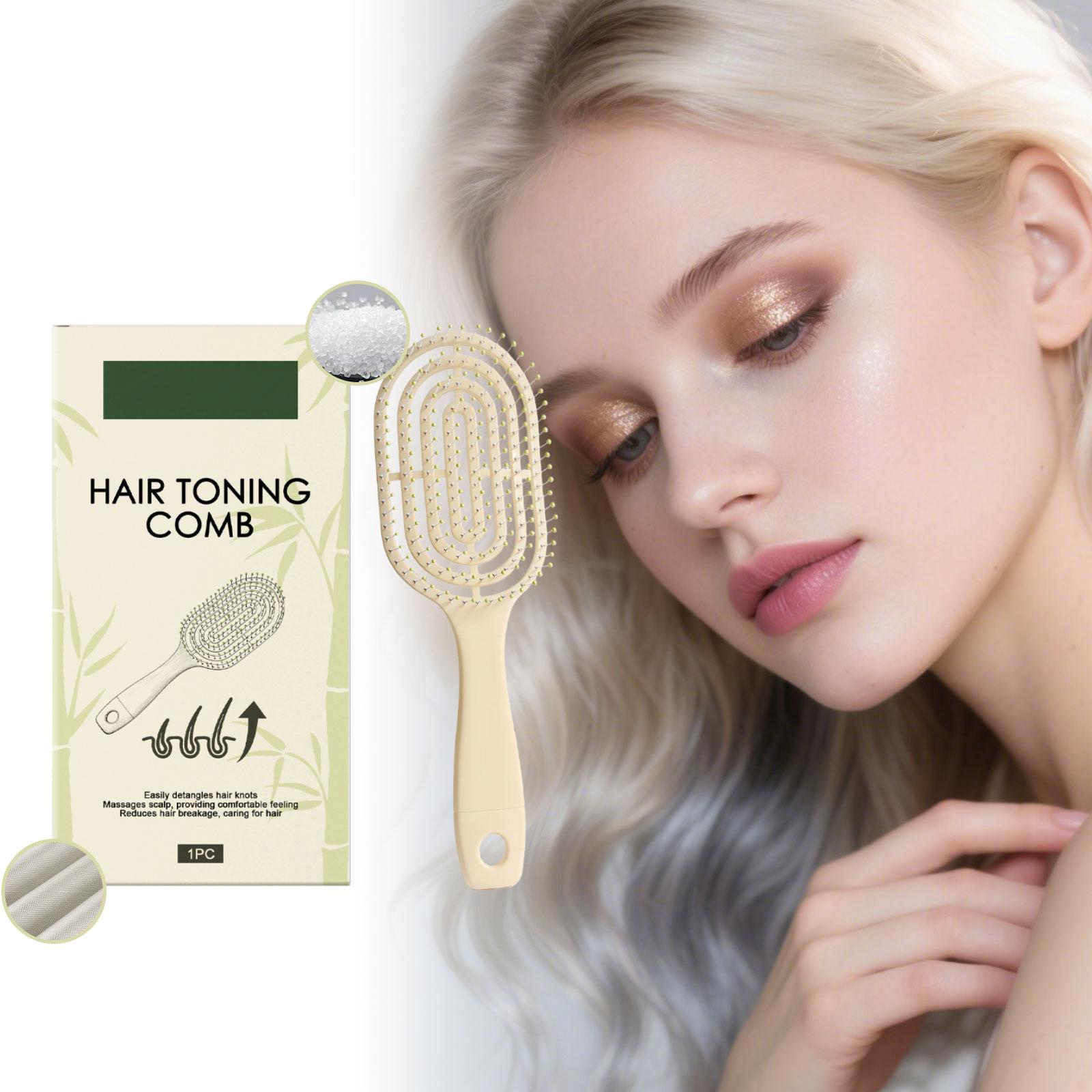 

Elliptical Hollow Comb, Soft And Tangling Hair Comb Tension Hair Brush For Curly And Long Hair One Size бежевий