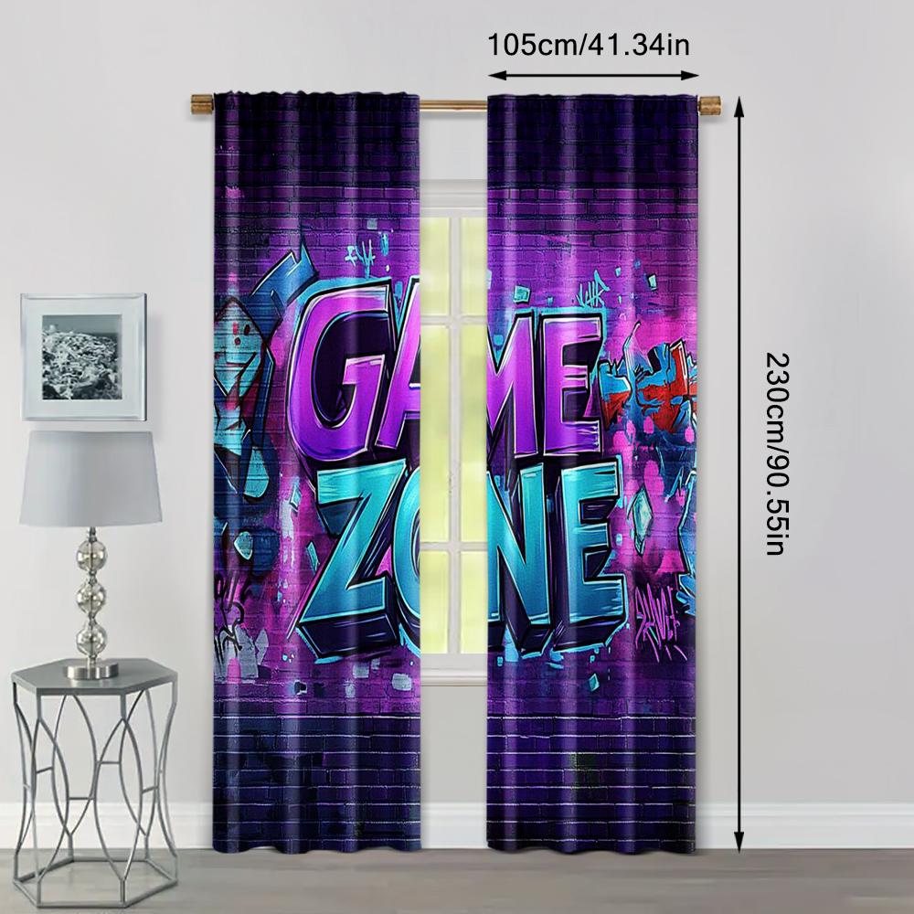 2pc,  Drapes Lively Game Night Light Filter Family Party Decoration for Room/bedroom/Window Decor