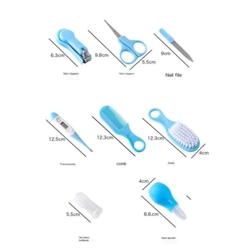 Laxewzul Baby Nail Clipper Set, 8-Piece Baby Care Set Includes Nail File, Clippers, Scissors, Hairbrush, Nose, Ear, and Nail Care for Newborns, Tweeze