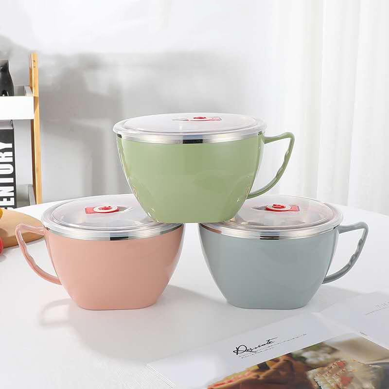 Double Layer Insulated Instant Noodle Bowl With Stainless Steel Lid Heat-resistant And Insulated Rice Bowl And Preservation Box