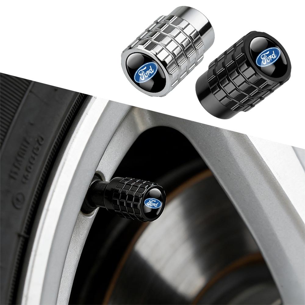 4PCS Car Wheel Tire Valve Caps Tyre Air Stem Cover For Ford Cmax Focus Mk4 F150 Mk2 Fiesta Fusion Kuga Ranger Fiesta K142 Puma Ranger