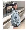 Big Girls' Fashion-Forward Distressed Denim Shirt Jacket - Spring/Autumn 2025