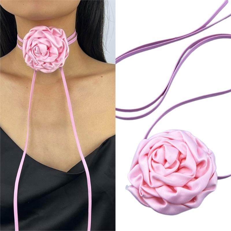 Vintage Floral Choker Necklace Accessory Chic Gothic Flower Choker Necklace Edgy Neckband for Fashion forward Individual