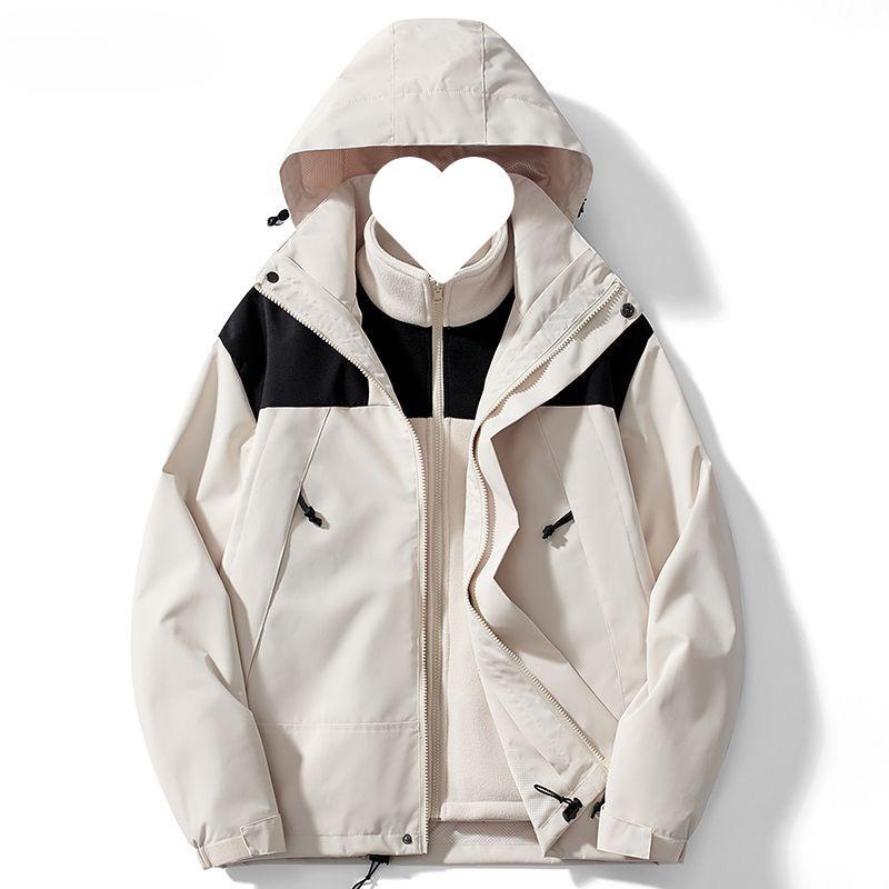 New Style Three-in-one Jacket for Men and Women, Detachable Autumn and Winter Outdoor Mountaineering Clothing, Windproof Jacket