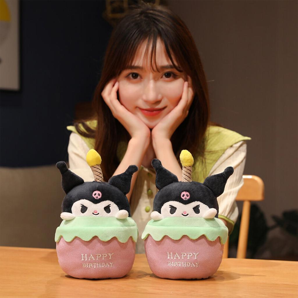 Kirby Singing Birthday Cake Plush Toy with Button Battery for Kids