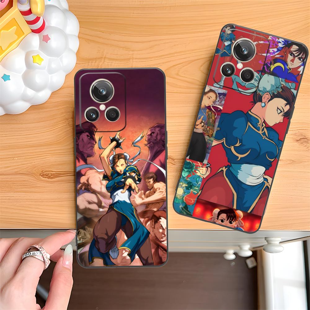 Street Fighter Chunli Phone Case for Realme 15 14 13 12 11 10 9 Pro Plus T i Lite 5G Colorful Printing Cover Luxury Pretty Cover