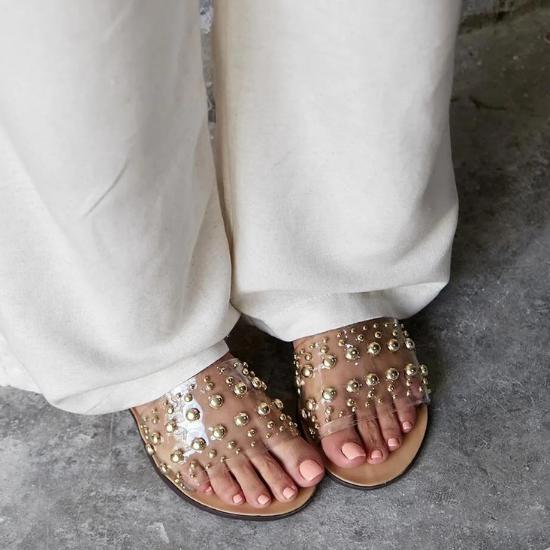 

Fulsa Женские белые тапочки Trocked для дам 2023 Новые летние модные сандалии Обувь