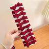 Bow Hair Ties Sweet Style Set For Women High Elasticity Fabric Solid Color Bowknot Minimalist Ponytail Holders Hair