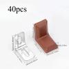 40pcs White Plastic Right Angle Bracket L Brackets, Metal 90 Degree Corner Brace Corner Support for Wood Shelf Chair Cabinet Bo