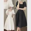 2026 Summer French First Love Women's Slim Waist Long Skirt - Fresh, Elegant, Short Sleeve Japanese Dress