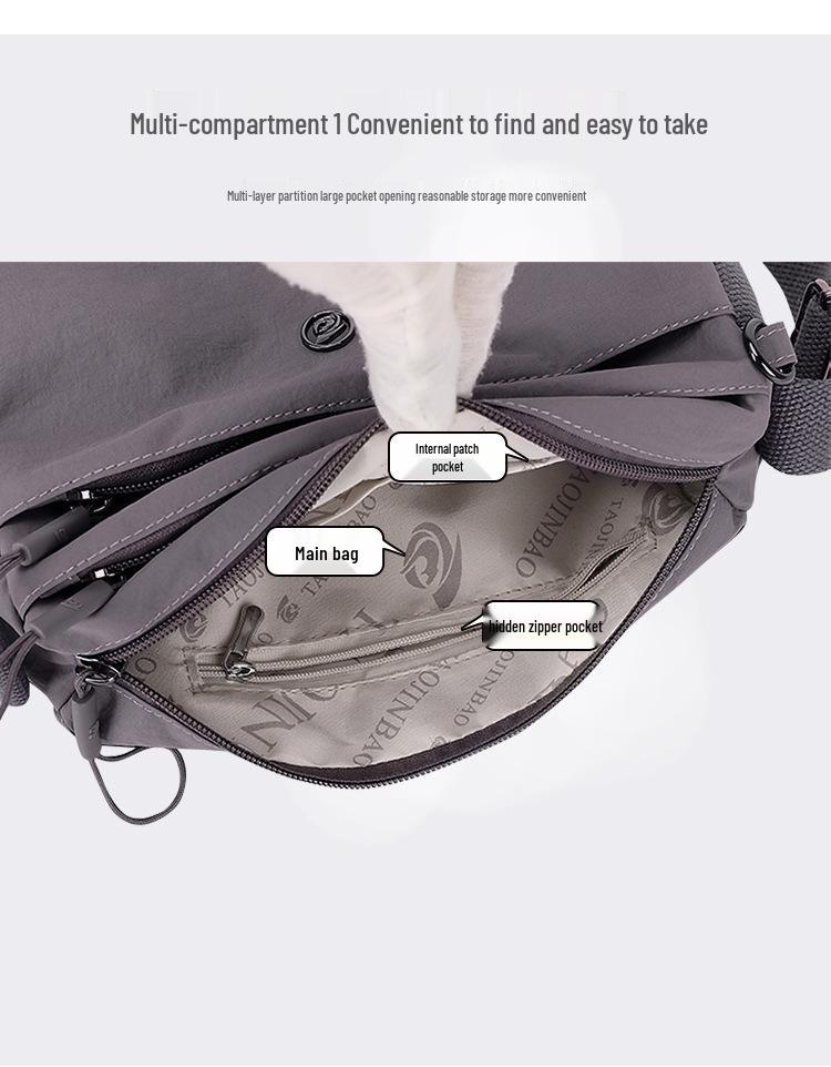 2025 New Women's Lightweight Multi-Layer Crossbody Canvas Bag - Korean Casual Shoulder/Small Bag