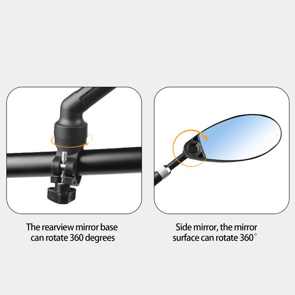 2Pcs Extendable Wide Angles Cycling Handlebars Safety Rearview Spots Mirror 360 Rotating Bike Rearview Mirror Enduring