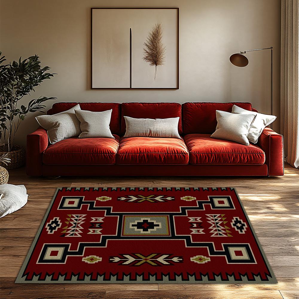 Rustic Southwestern Area Rug Non Slip Indoor Outdoor Mat Tribal Pattern Home Decor Farmhouse Entryway Doormat Modern Floor Cover