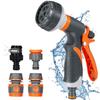 AIMOONSA 8-Mode Garden Hose Nozzle with Quick Connectors, ABS and Rubber – for Garden and Car Washing