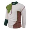 Men's Casual Color-blocked Sweater, Warm And Fashionable Pullover, Paired With A Round-neck Knitted Sweater Inside