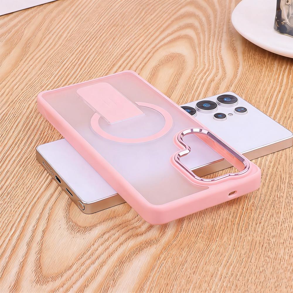 For Magsafe Fold Stand Holder Matte Case For Samsung S26 S25 S23 S24 Ultra Plus FE A57 A37 A17 A56 A55 A36 A26 A16 Cover