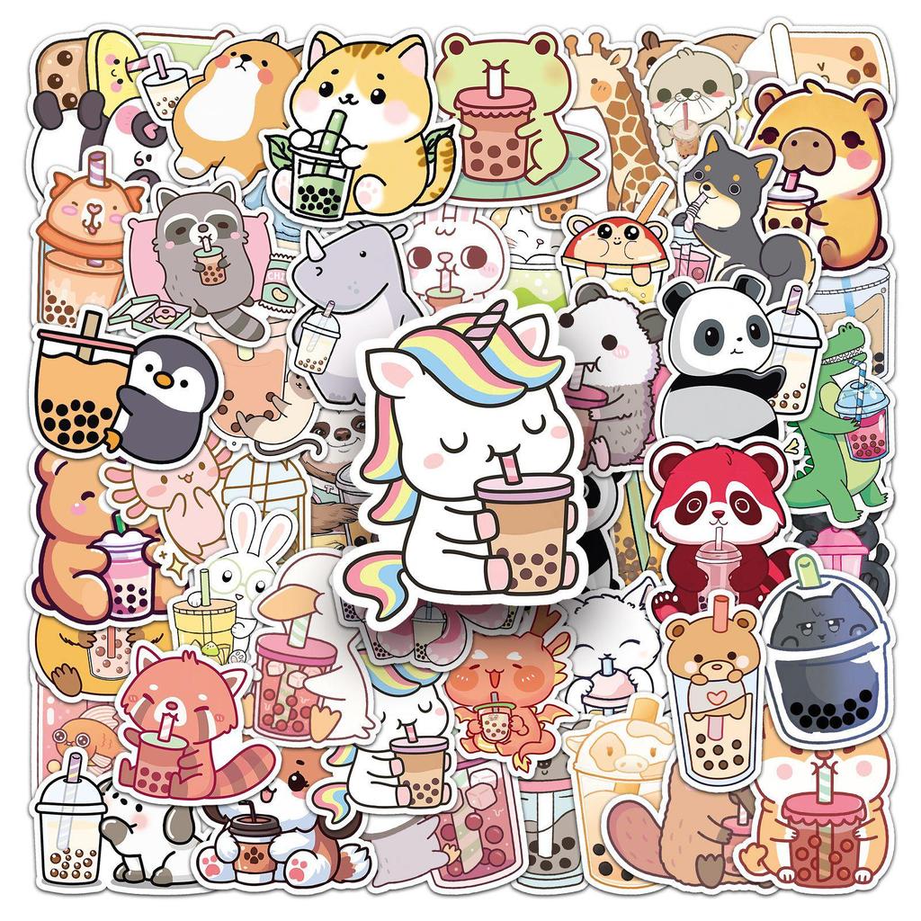 Cute Cartoon Pet Stickers - 50 Waterproof Sheets for Laptop & Notebook Decoration