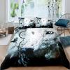 Wolves Dreamcatcher Duvet Cover Set, Animal Prints Queen Size Comforter Cover, Dreamlike Vintage Feather Wolf Bedding 3pcs Sets