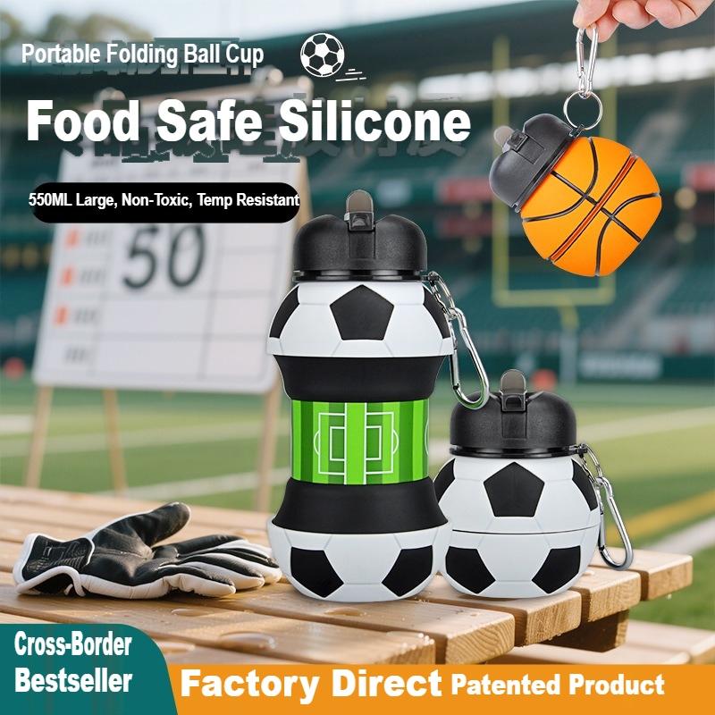 Silicone Foldable Water Bottle Portable Leakproof Cup for Outdoor Sports Travel School Use 350ml 550ml Available