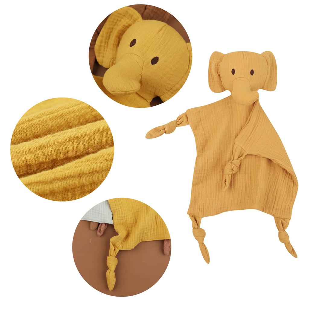 Baby Blanket Lovely Elephant Appease Towel Small Comfort and Soothes Pacify Handkerchief for Newborns Toddlers