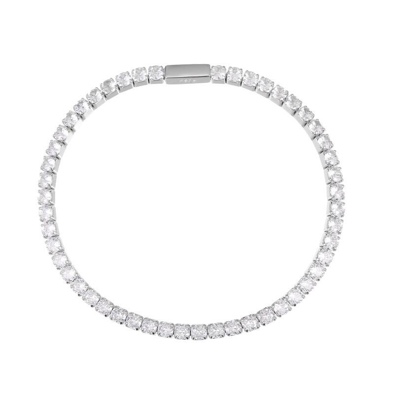 Bracelet Tennis de Luxe en Argent S925 Banyan Tree - Unisexe, Style Européen et Américain Haut de Gamme, Design Diamants Entiers