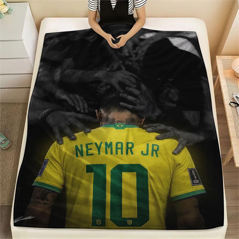 1PC Neymar Patterned Flannel Blanket Suitable For All Seasons for Home Decor Warmth and Comfort Gifts Holiday Present