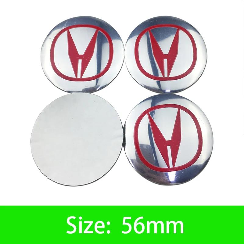 4 Bucăți 56mm Capac Central Butuc Roată Mașină Embleme Autocolante Accesorii Pentru Honda Civic FIT Accord Prelude CRV 5th City CRZ CRX Jazz Acura
