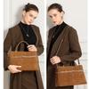 Oversized Suede Leather Briefcase Spacious Handheld Shoulder Crossbody Bag Women Slouchy Commuting Premium Light Luxury Handbag