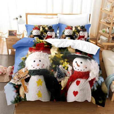 Weihnachten Schneemann Bettwäsche Set Bettbezug Neujahrsgeschenk Bettbezug Jungen Mädchen Bettset Weihnachten Dekorative Haus Bettwäsche Set