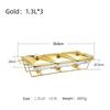 Chaffing Dish Golden Rectangular Three-Grid Glass Dining Stove Glass Heating Container Restaurant Buffet Stove