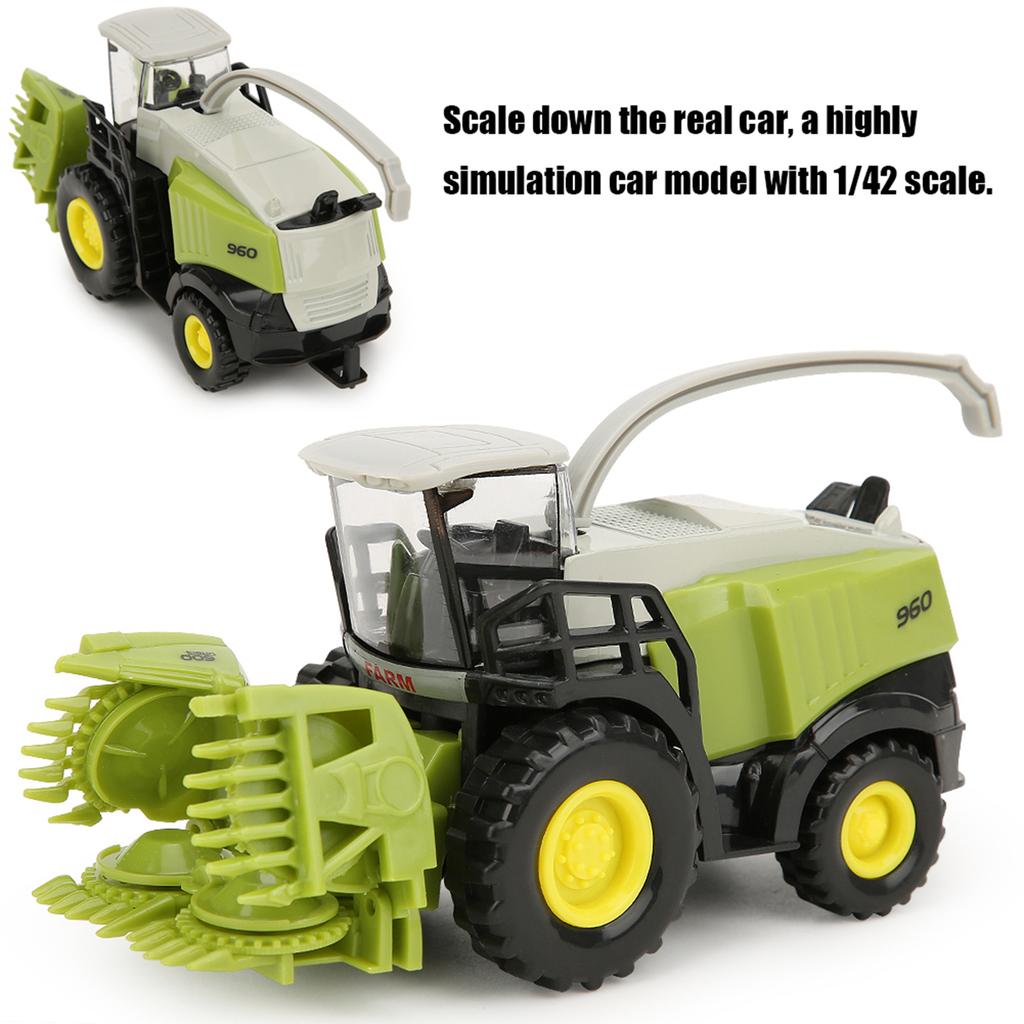1/42 Miniature Harvester Toy Alloy And Plastic Vehicle Model Kid Educational Farm Car Toys
