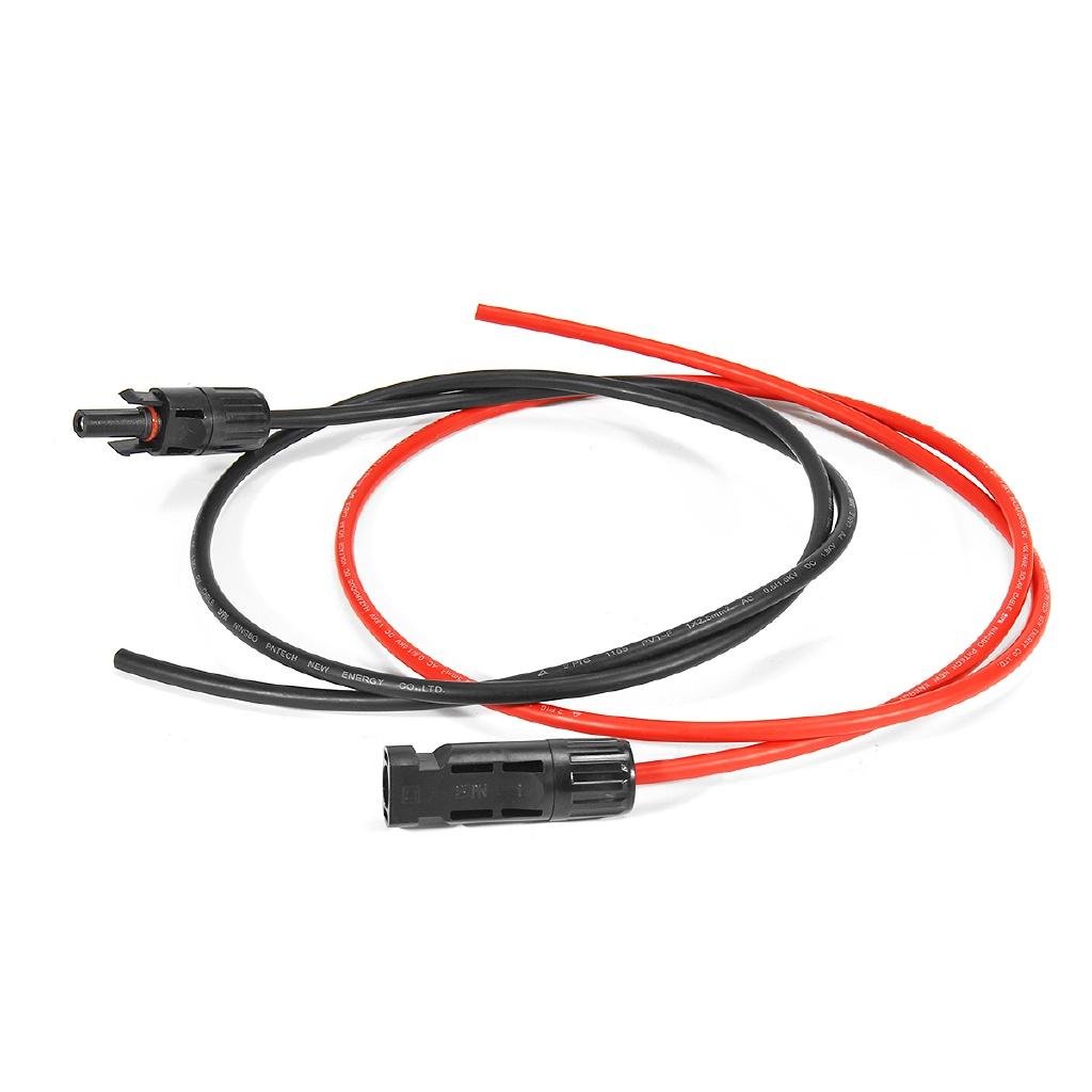 1 Pair Solar PV Cable 2.5mm 14 AWG Solar Panel Extension Cable Copper Wire Black + Red with MC4 Connector