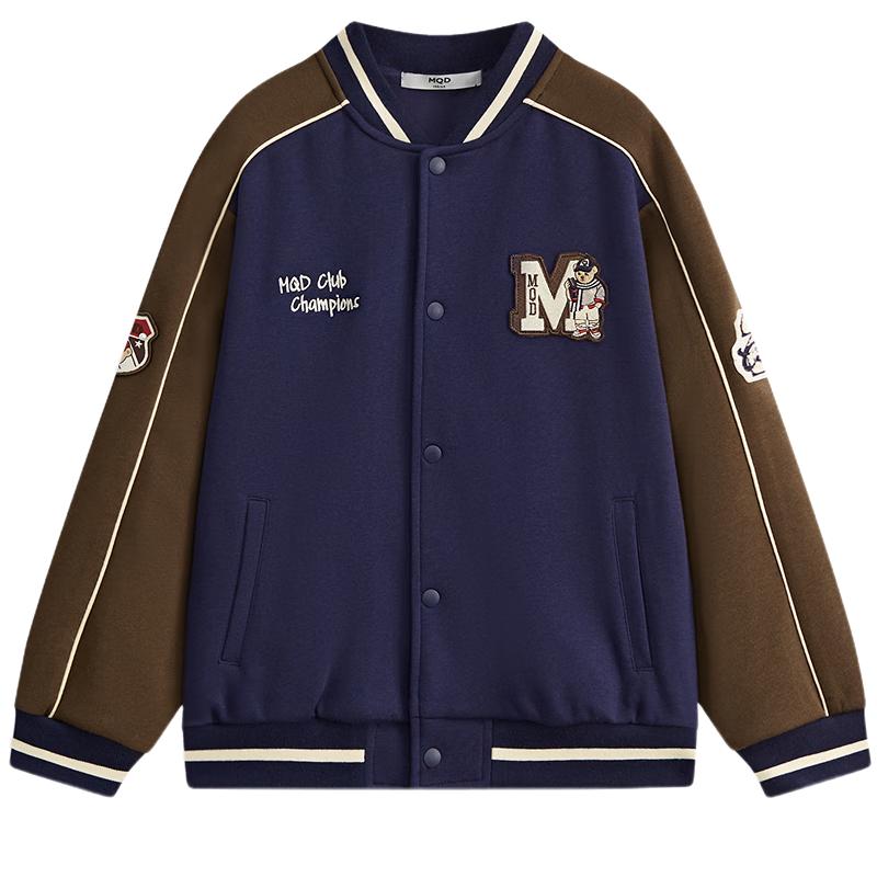 MQD Boys' Academy Style Baseball Collar Jacket
