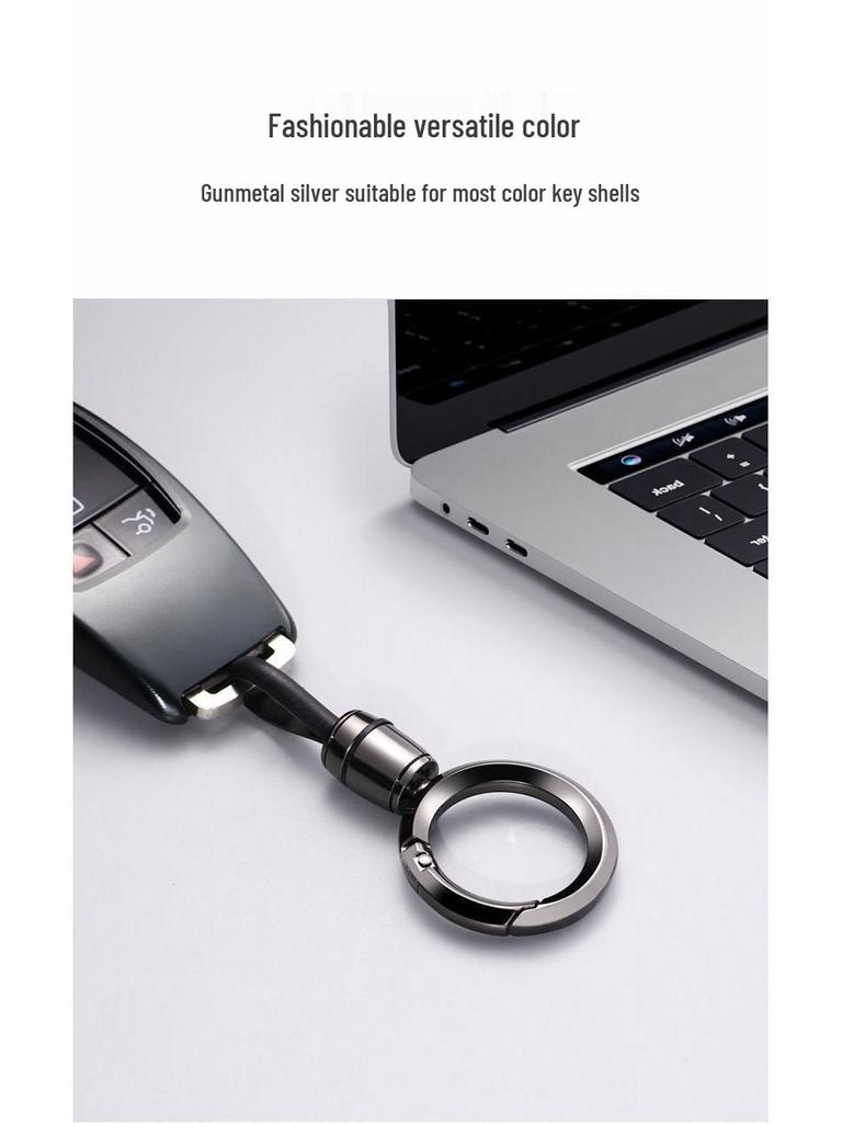 Simple Alloy Car Keychain Pendant for Men & Women – Anti-Loss Lanyard for Keys