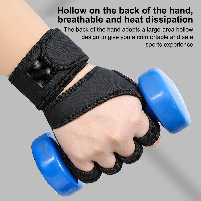 1 Pair Weightlifting Training Gloves For Men Women Fitness Sports Body Building Gymnastics Gym Hand Wrist Palm Protector Gloves