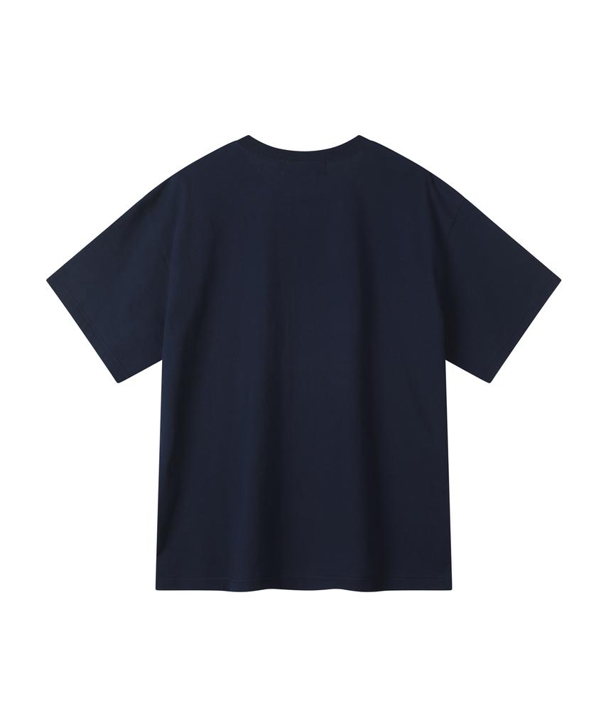 Lujeoseukeulleob Teeth Of Happiness Clover Logo Short Sleeve T-Shirt Navy