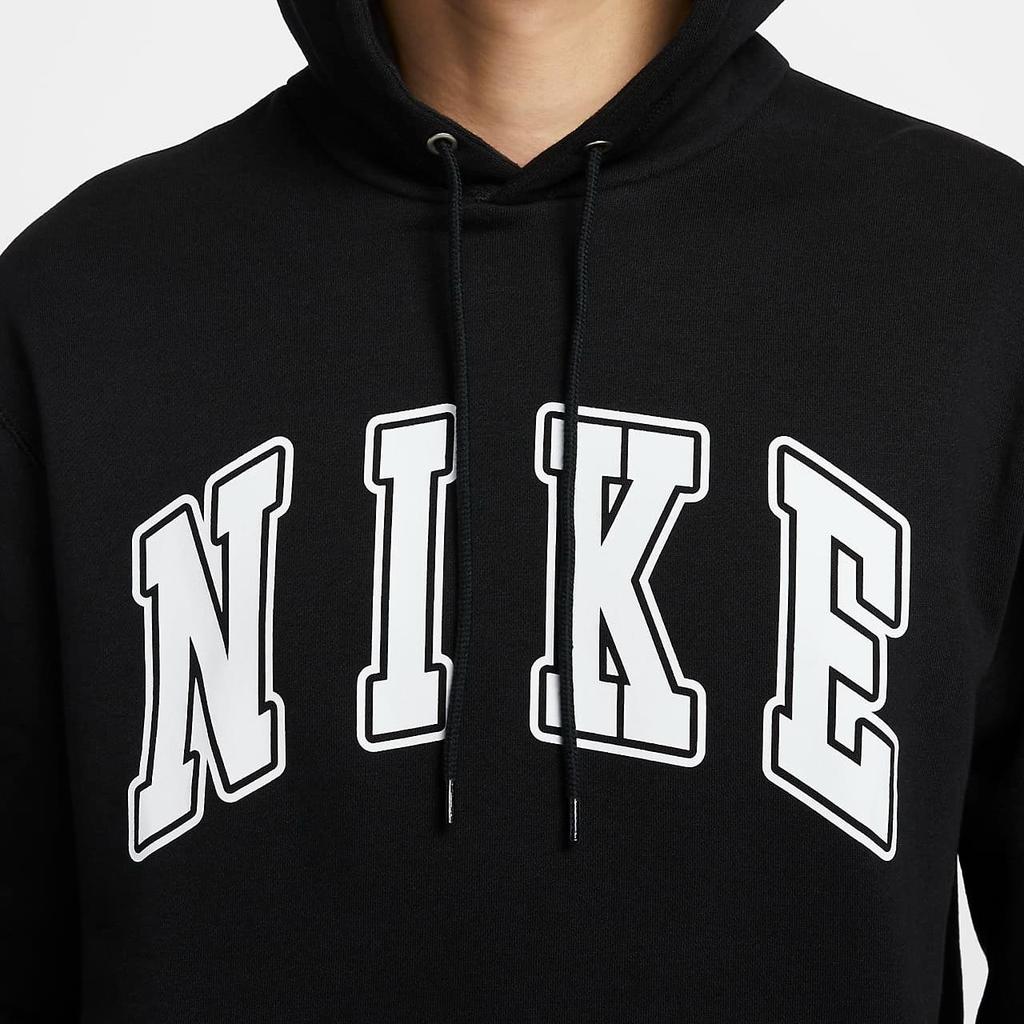 Nike Club Fashion Versatile Casual Fleece Pullover Hoodie Men Hoodies Black White FZ0872-010