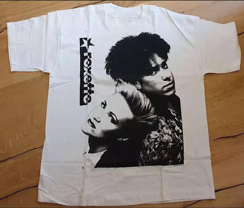 Vtg Roxette Band Cotton White Full Size Black Unisex S-234XL shirt B058 XXXL