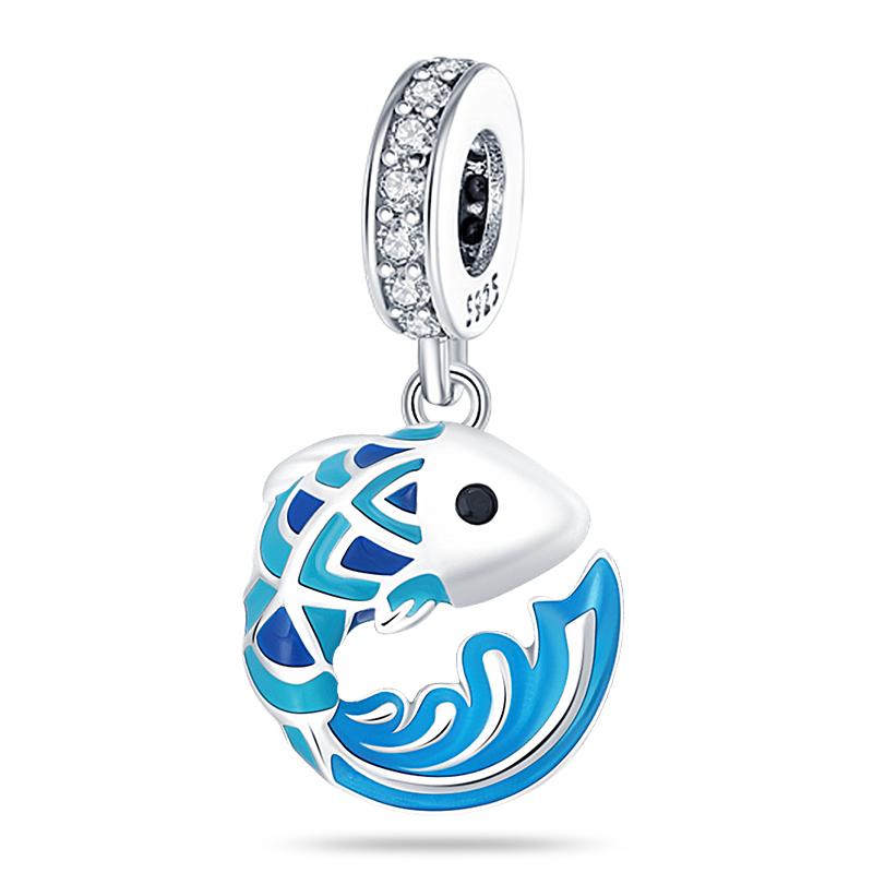 Ocean Trendy 925 Silver Dolphin Crab Boat Beach Charms Beads Fit 3mm Bracelets DIY Thoughtful Fine Jewelry Making Gifts