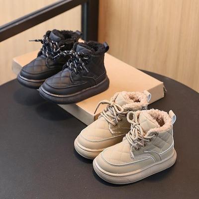 Winter neue Kinder Schneestiefel Samt thermische Baumwollschuhe Stiefeletten Jungen Babyschuhe Mädchen Brotschuhe Großhandel