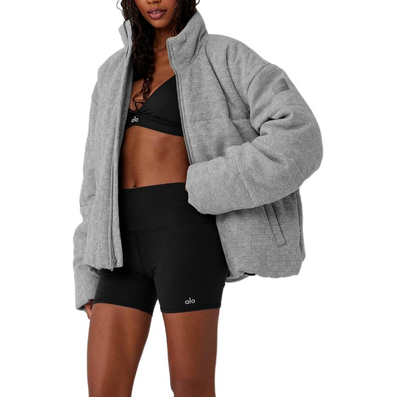 Alo Yoga Giacca imbottita da donna casual comoda larga tinta unita minimalista capospalla M4149R